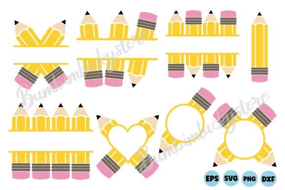 Pencil Name SVG Bundle: Crafts & Graphics